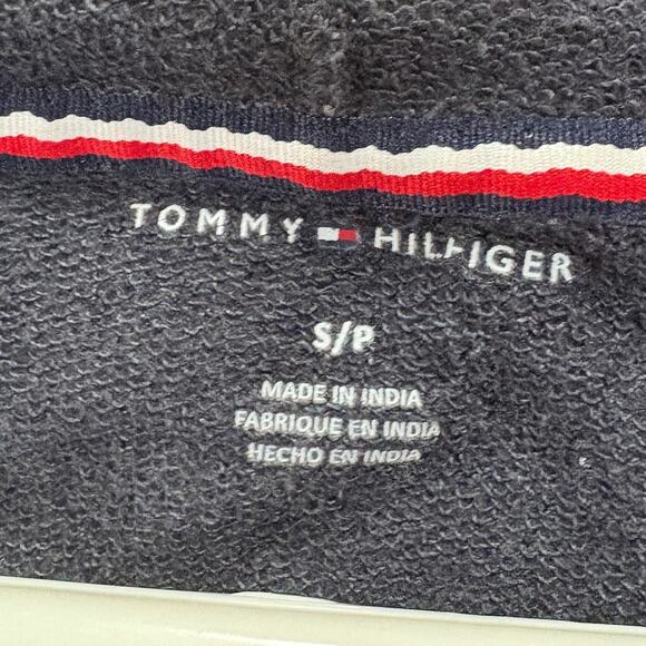 Tommy Hilfiger Crop Top Hoodie Womens S Blue Y2K Retro Sweater Sweatshirt - Picture 6 of 9